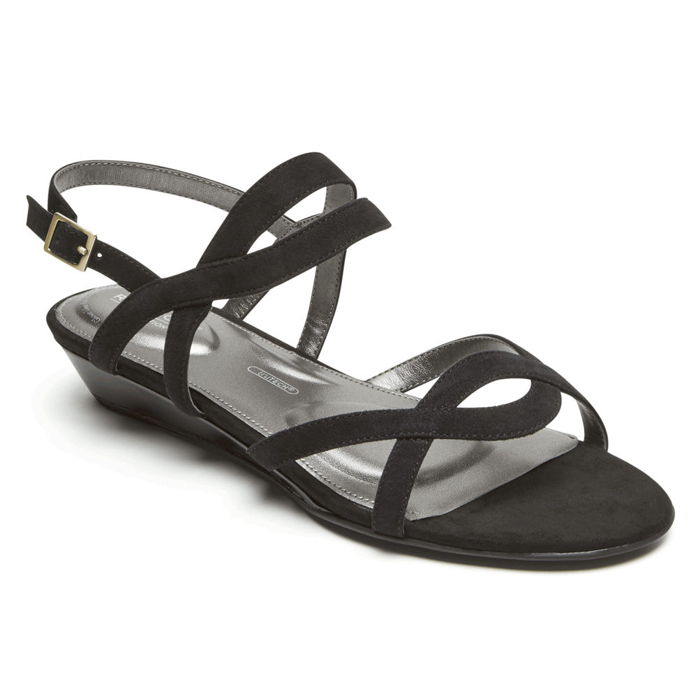 Rockport Womens Sandals Black - Total Motion Zandra Slingback - UK 917-KEPYHC